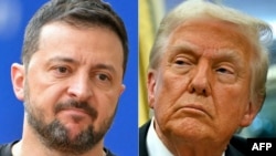 Ảnh ghép: Tổng thống Ukraine Volodymyr Zelenskyy (trái) và Tổng thống Hoa Kỳ Donald Trump.