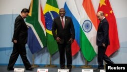 Các lãnh đạo BRICS tại hội nghị thượng đỉnh ở Johannesburg, Nam Phi, hồi tháng 6 năm 2018. 