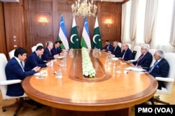 PM Shehbaz Sharif meets with President of Uzbekistan Shavkat Mirziyoyev on the sidelines of SCO Summit on 3 July 2024