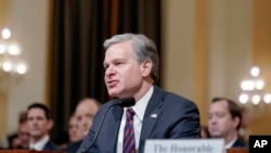 Giám đốc FBI Christopher Wray điều trần với Ủy ban Chọn lọc Hạ viên đặc trách Trung Quốc, 31/1/2024, ở Washington (AP Photo/Mariam Zuhaib).