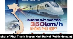 Đài Phát thanh-Truyền hình Hà Nội đăng infographic về đề án đường sắt cao tốc của Việt Nam, tháng 11/2023.