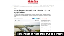 Tin trên báo Nhân Dân về việc hoãn chương trình nghệ thuật chính luận lớn ở Quảng Trị, 18/7/2024.