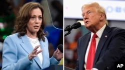 Bà Kamala Harris và ông Donald Trump.