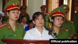 Bà Trần Thị Nga tại phiên tòa ở tỉnh Hà Nam, ngày 25/7/2017. (Ảnh: VietnamNet)