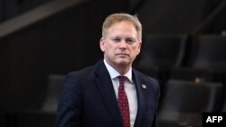 Bộ trưởng Quốc phòng Vương quốc Anh Grant Shapps ở Brussels, 15/2/2024.