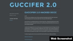 Ảnh chụp màn hình website của hacker Guccifer 2.0, ngày 13 tháng 08 năm 2016. 