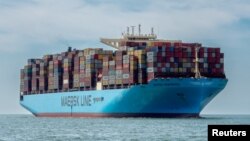 Một trong những tàu thuộc hãng vận tải biển Maersk (ảnh tư liệu).