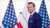 (FILES) US Defence Secretary Pete Hegseth arrives for a join press conference with Poland's Defence Minister Wladyslaw Kosiniak-Kamysz (not pictured) at the Ministry of Defence headquarters in Warsaw on February 14, 2025.