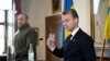 Swedish Defense Minister Pal Jonson holds a press conference with Ukraine's Defense Minister Rustem Umerov at Karlberg Palace in Stockholm, Sweden, Nov. 22, 2024. 