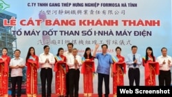 Thủ tướng Việt Nam dự lễ cắt băng khánh thành một tổ máy đốt than của nhà máy nhiệt điện Formosa ngày 17/9