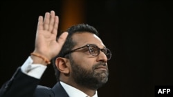 (FILES) (FILES) Kash Patel is sworn in during a Senate Judiciary Committee hearing on his nomination to be FBI Director, on Capitol Hill in Washington, DC, January 30, 2025.