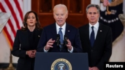 U.S. President Joe Biden delivers remarks on a Gaza ceasefire deal at the White House in Washington