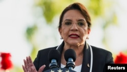 Honduras' President Xiomara Castro holds National Flag Day, in Tegucigalpa