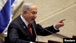 FILE PHOTO: Israeli PM Netanyahu speaks at Knesset in Jerusalem