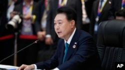 South Korea President Yoon Suk Yeol attends the 25th ASEAN - South Korea Summit to commemorate the 35th Anniversary of Dialogue Relation in Vientiane, Laos, Oct. 10, 2024.