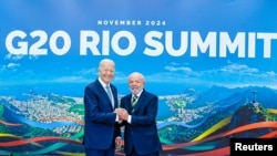 Prezidan Brezilyen Luis Ignacio Lula da Silva akeyi Prezidan Etazini Joe Biden nan Rio de Janeiro, Brezil. 